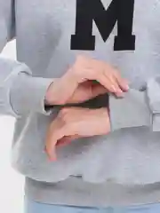 Серый меланж женский свитшот с начесом, oversize