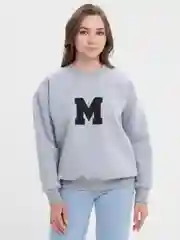Серый меланж женский свитшот с начесом, oversize
