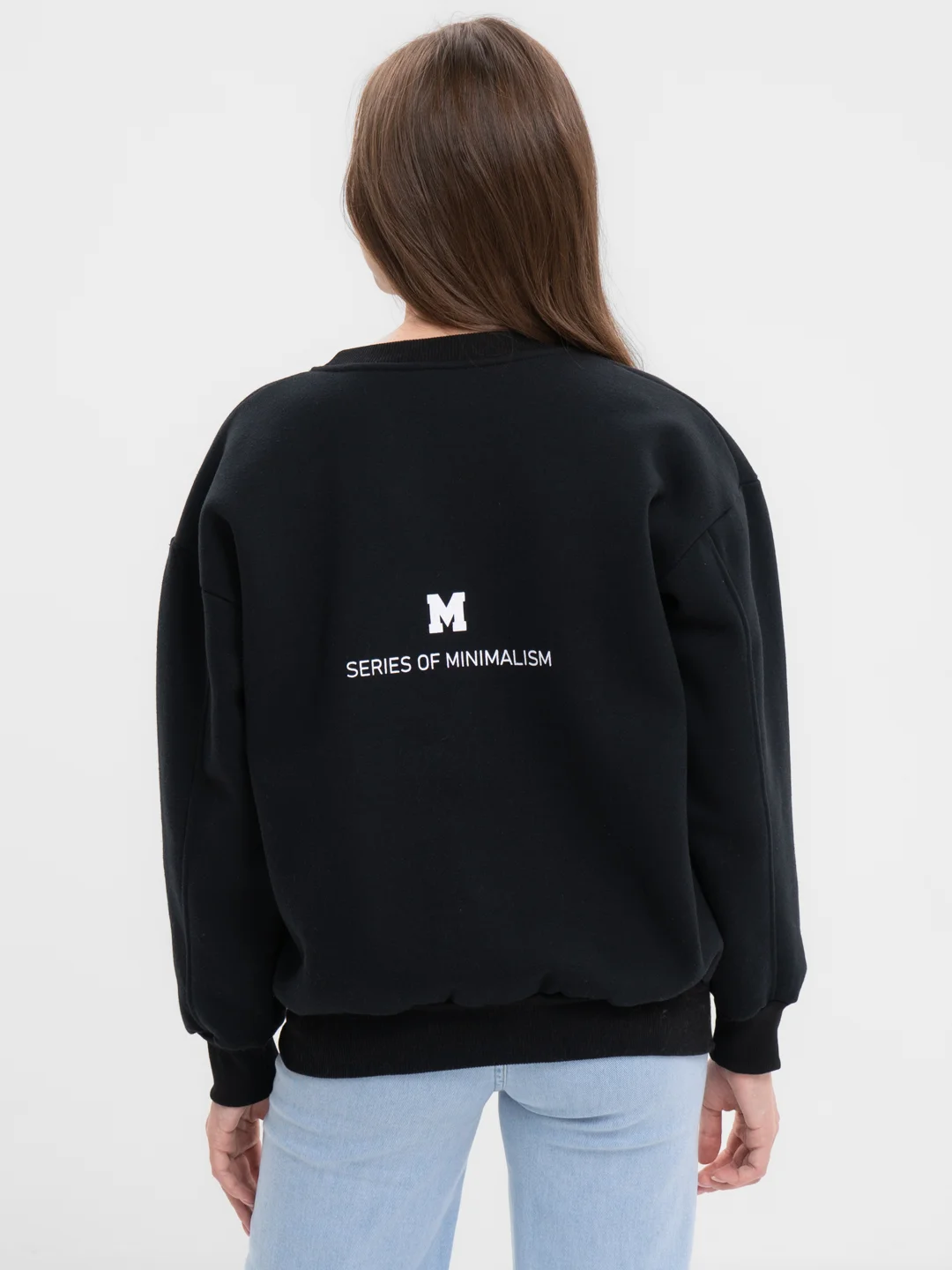 Серый меланж женский свитшот с начесом, oversize