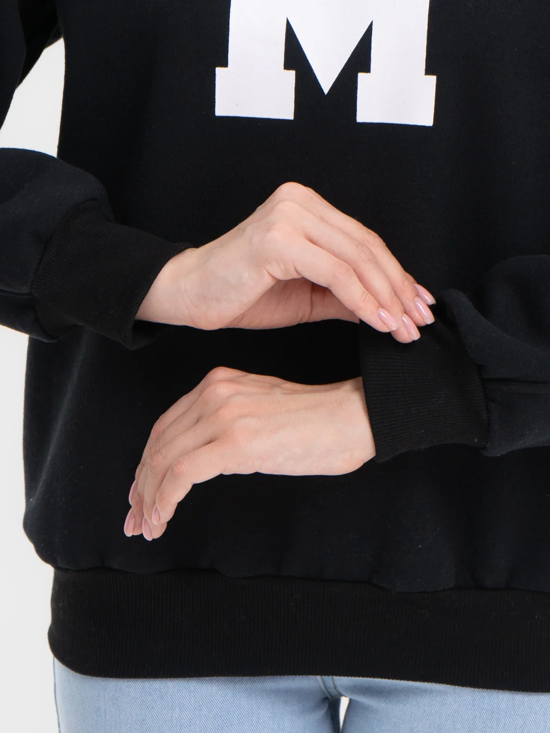 Серый меланж женский свитшот с начесом, oversize