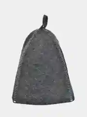 Серый шапка для бани, банная шапка, шапка банная классическая без вышивки, плотная