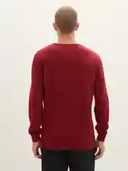 Красный пуловер мужской Tom Tailor классический