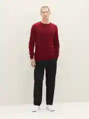 Красный пуловер мужской Tom Tailor классический