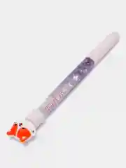 Рыжий ручка гелевая с блестками, с единорогом и фламинго