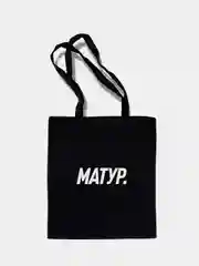 Эко сумка-шоппер с принтом "Матур.", черная, хлопок