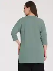 Зелёный хаки туника женская удлиненная, большие размеры 52-60