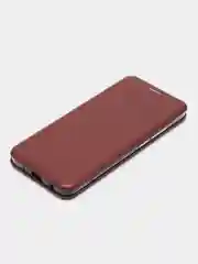 Багровый чехол книжка на Xiaomi Redmi A1 Plus, Redmi A2 Plus на магните, с функцией подставки