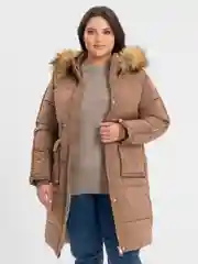 Терракотовый куртка женская, зимняя, с мехом