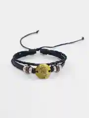 Индиго браслет кожаный,Знаки зодиака .Ругулируемый, светящийся