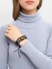 Индиго браслет кожаный,Знаки зодиака .Ругулируемый, светящийся