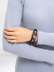 Конфетный браслет кожаный,Знаки зодиака .Ругулируемый, светящийся
