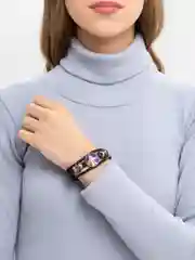 Конфетный браслет кожаный,Знаки зодиака .Ругулируемый, светящийся