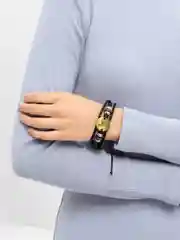 Вишнёвый браслет кожаный,Знаки зодиака .Ругулируемый, светящийся