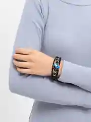 Белый браслет кожаный,Знаки зодиака .Ругулируемый, светящийся