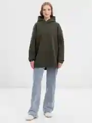 Оливковый худи женское, оверсайз, утепленное, с капюшоном
