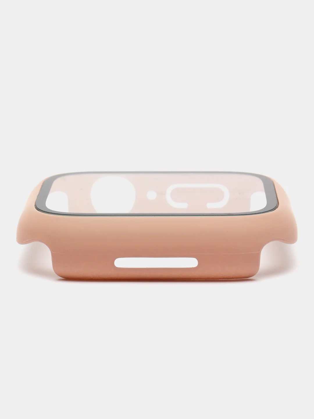 Бежевый меланж бампер с защитным стеклом и ремешком для Apple Watch