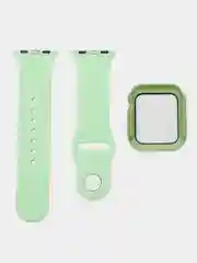 Мятный бампер с защитным стеклом и ремешком для Apple Watch