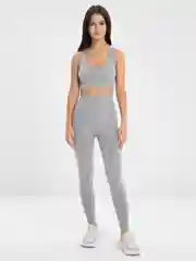 Серебряный спортивный женский костюм для фитнеса