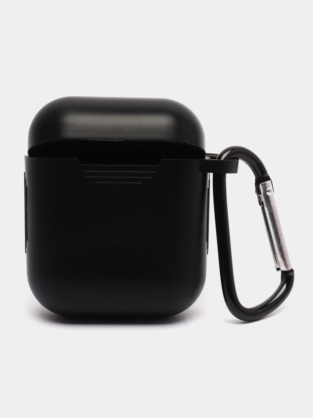Черный чехол силиконовый защитный для Apple AirpPods 1 / 2 / 3 / Pro / Pro2, с карабином