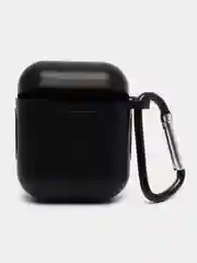 Черный чехол силиконовый защитный для Apple AirpPods 1 / 2 / 3 / Pro / Pro2, с карабином