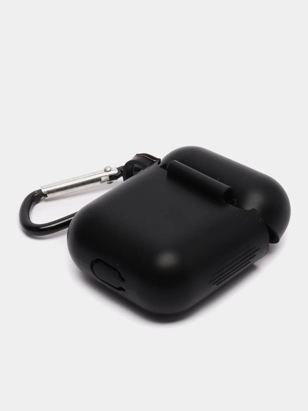 Черный чехол силиконовый защитный для Apple AirpPods 1 / 2 / 3 / Pro / Pro2, с карабином