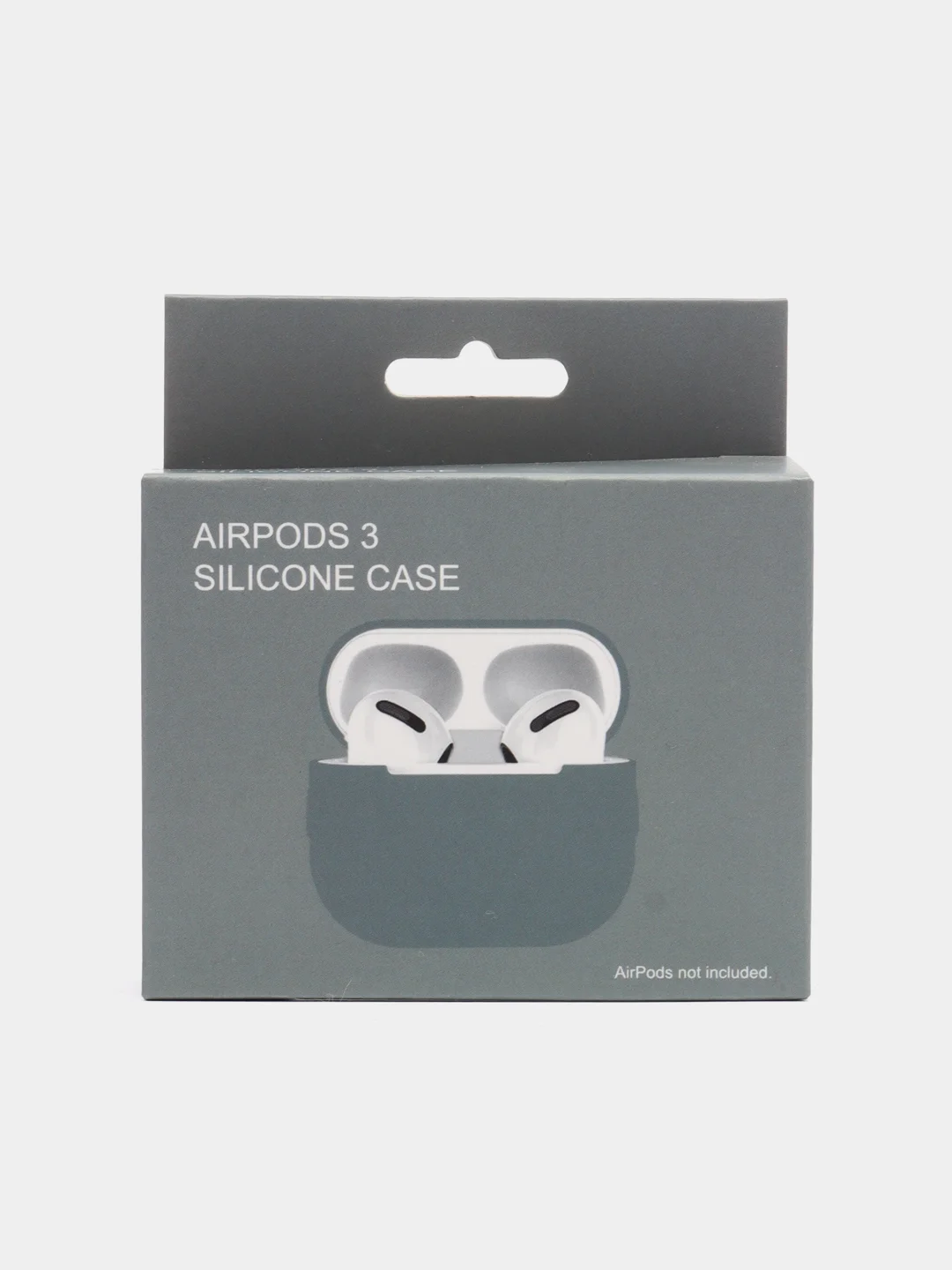 Тёмно-серый чехол силиконовый защитный для Apple AirpPods 1 / 2 / 3 / Pro / Pro2, с карабином
