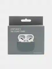 Тёмно-серый чехол силиконовый защитный для Apple AirpPods 1 / 2 / 3 / Pro / Pro2, с карабином
