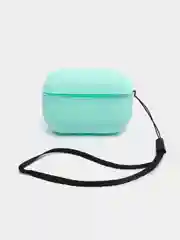 Бирюзовый чехол силиконовый защитный для Apple AirpPods 1 / 2 / 3 / Pro / Pro2, с карабином