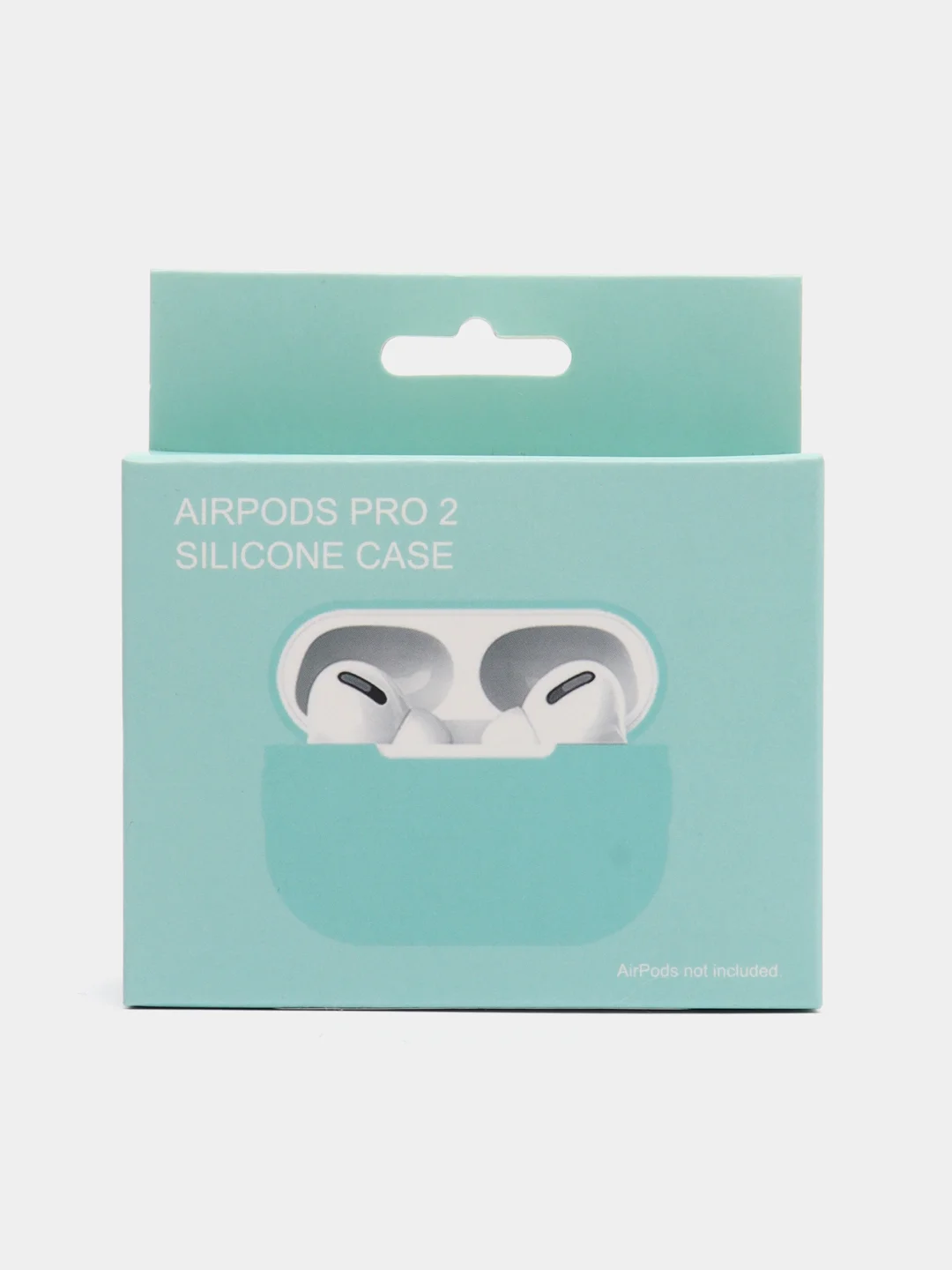 Бирюзовый чехол силиконовый защитный для Apple AirpPods 1 / 2 / 3 / Pro / Pro2, с карабином
