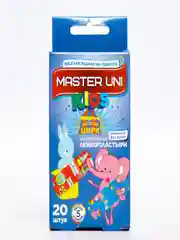 Голубой лейкопластырь детский Master Uni Kids, на полимерной основе, с рисунками