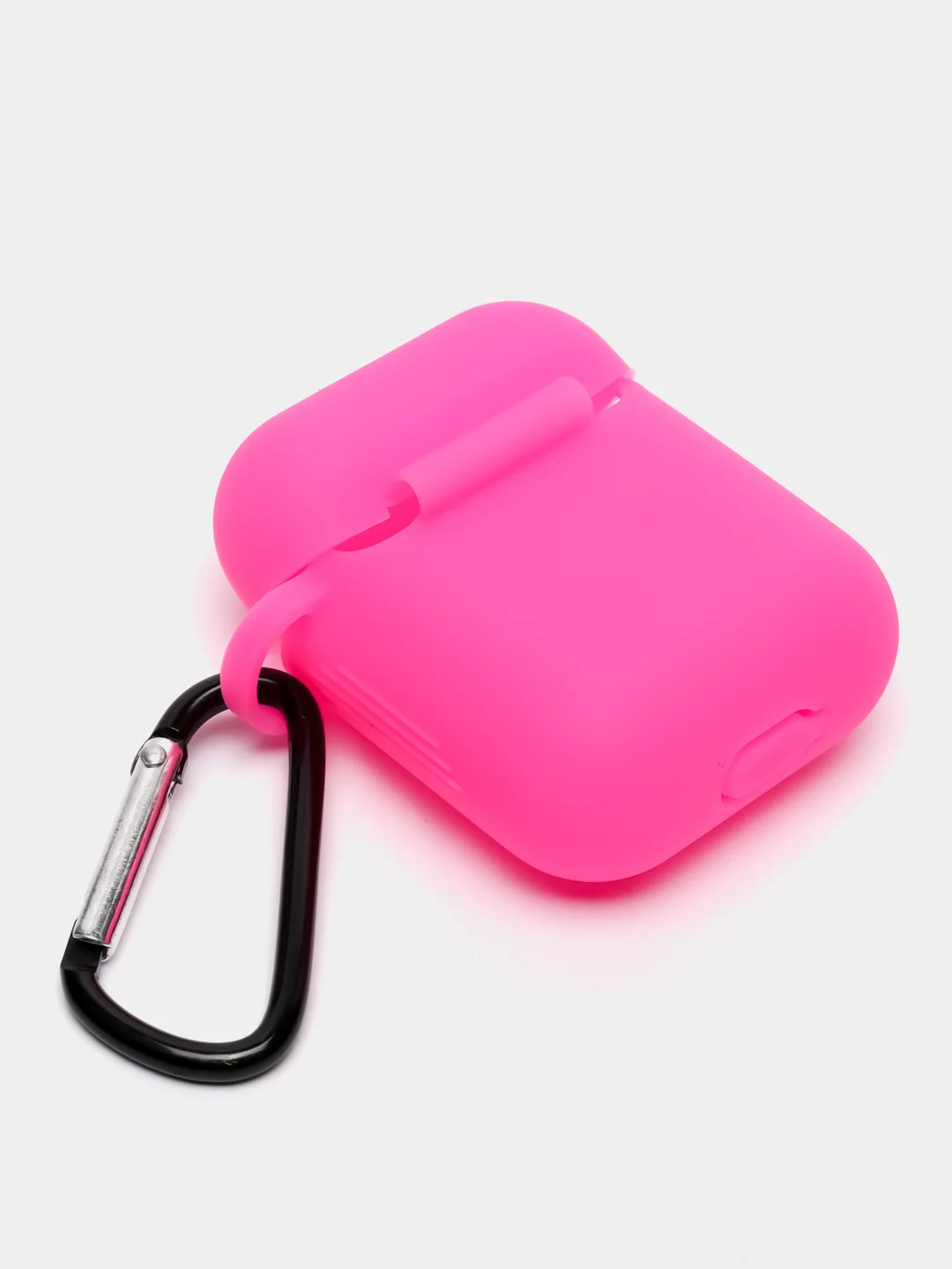 Фуксия чехол силиконовый защитный для Apple AirpPods 1 / 2 / 3 / Pro / Pro2, с карабином