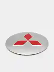 Красный наклейки на диски, колпаки Mitsubishi сферические, изогнутые, 56 мм, 4 штуки