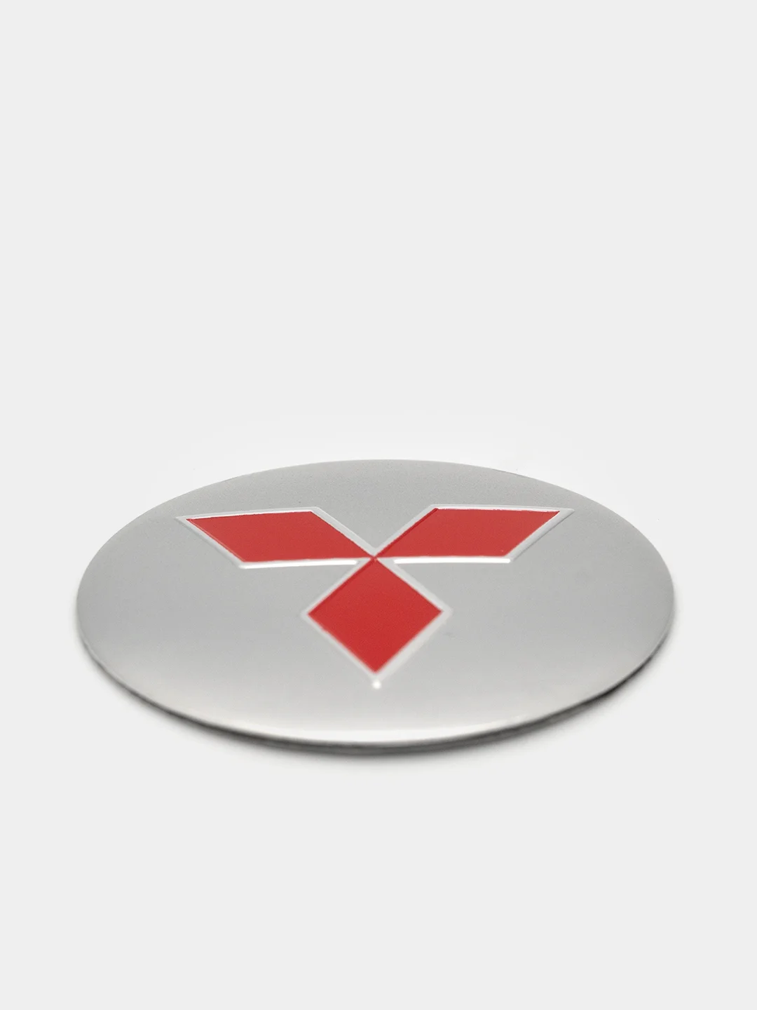 Красный наклейки на диски, колпаки Mitsubishi сферические, изогнутые, 56 мм, 4 штуки