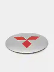 Красный наклейки на диски, колпаки Mitsubishi сферические, изогнутые, 56 мм, 4 штуки
