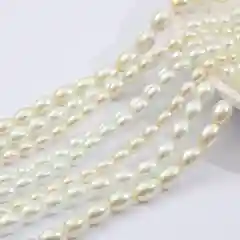 Стеклянные бусины в овальной форме , имитация жемчуга