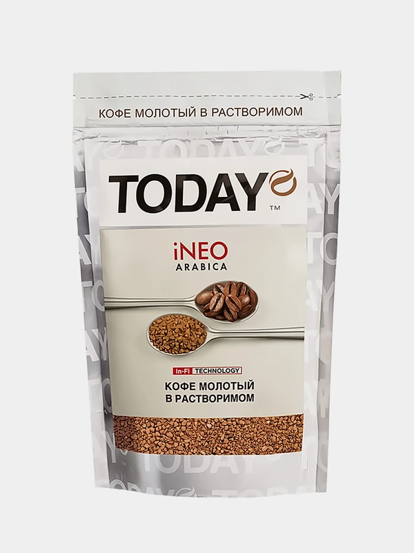 Кофе молотый в растворимом TODAY In-Fi (INEO), полимерная упаковка, 75г