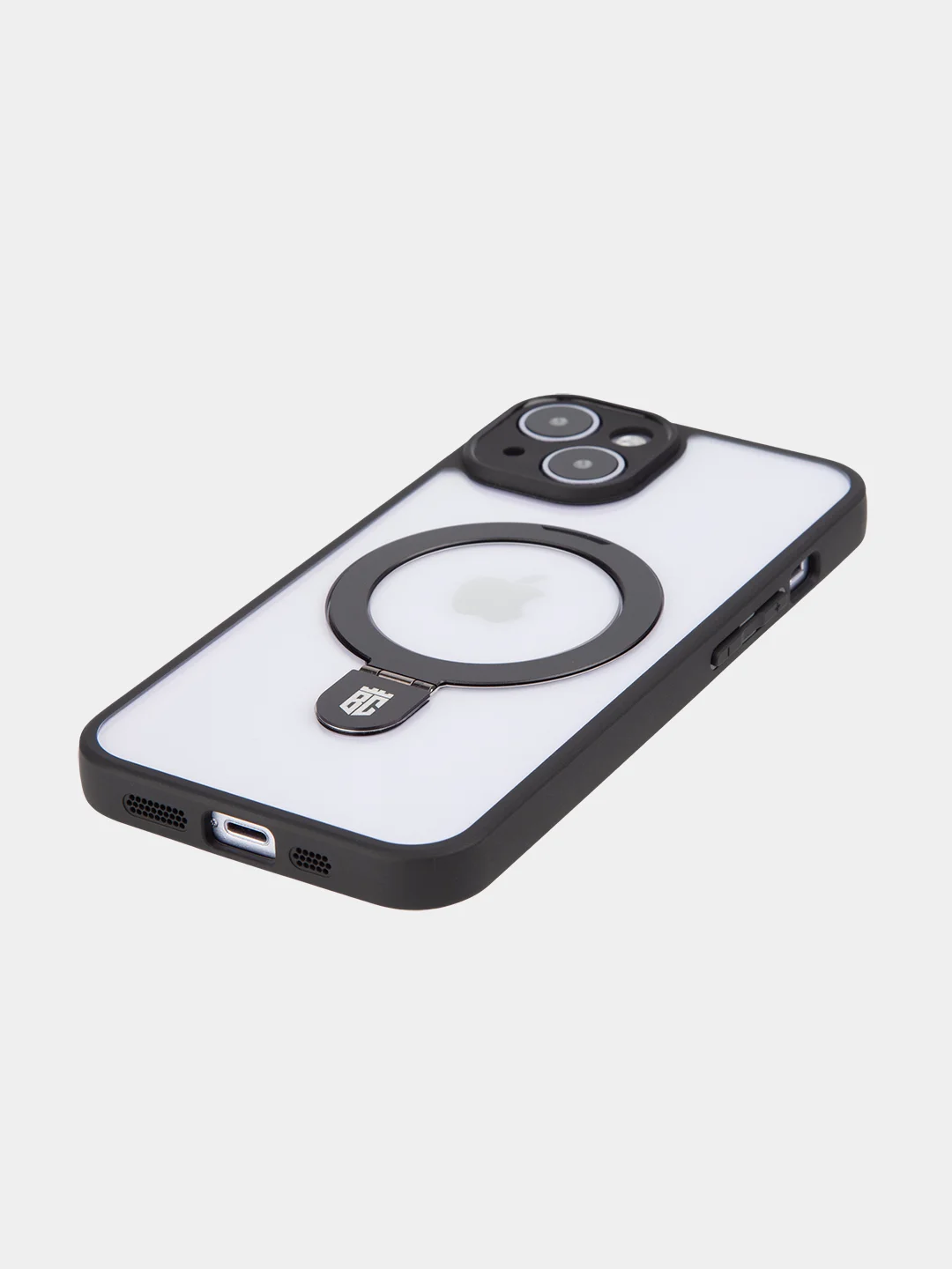 Прозрачный чехол MagSafe для iPhone 14 пластиковый с силиконом BROSCORP с бортиком защитой камер