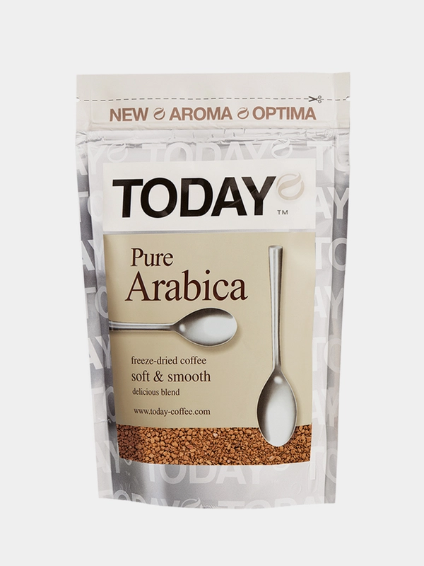 Кофе сублимированный TODAY Pure Arabica,  полимерная упаковка, 75г