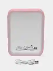 Розовый зеркало настольное косметическое сенсорное с подсветкой и USB зарядкой