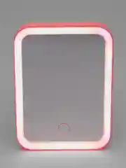 Розовый зеркало настольное косметическое сенсорное с подсветкой и USB зарядкой