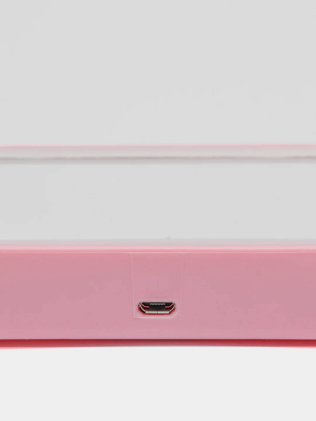 Розовый зеркало настольное косметическое сенсорное с подсветкой и USB зарядкой
