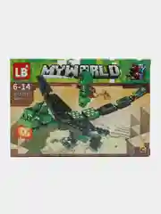 Тёмно-зелёный конструктор майнкрафт, дом на дереве, деревня Minecraft, дракон, остров сокровищ, крепость