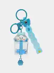 Голубой брелок для рюкзака и ключей Hello Kitty Sinnamoroll, с жидкостью внутри и фигуркой