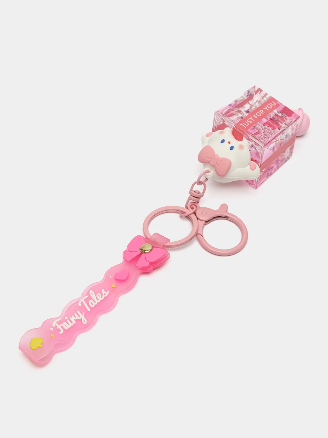 Розовый брелок для рюкзака и ключей Hello Kitty Sinnamoroll, с жидкостью внутри и фигуркой