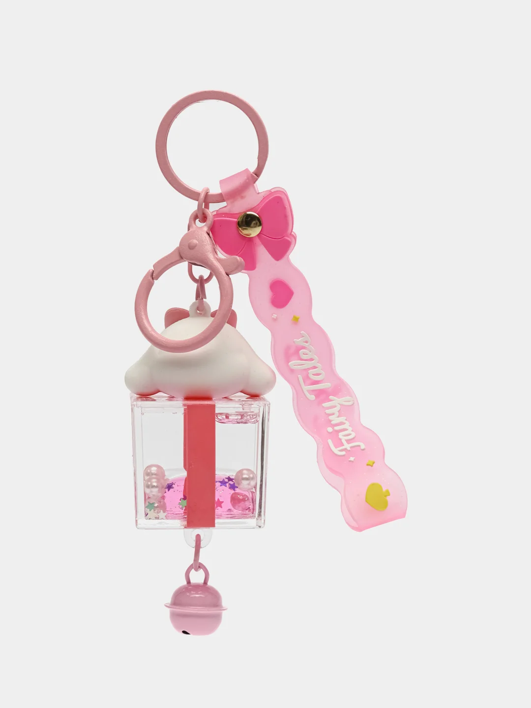Розовый брелок для рюкзака и ключей Hello Kitty Sinnamoroll, с жидкостью внутри и фигуркой