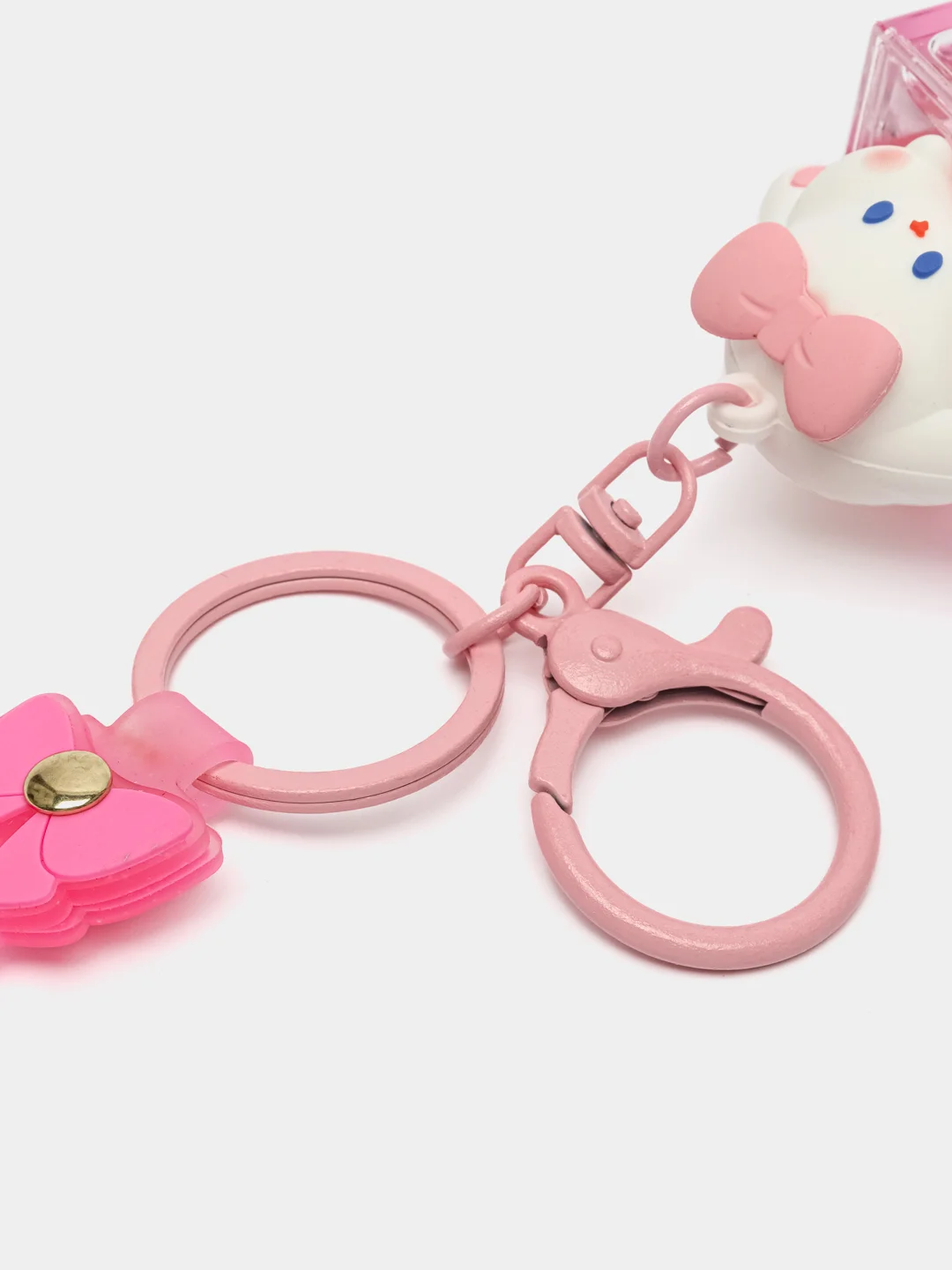 Розовый брелок для рюкзака и ключей Hello Kitty Sinnamoroll, с жидкостью внутри и фигуркой