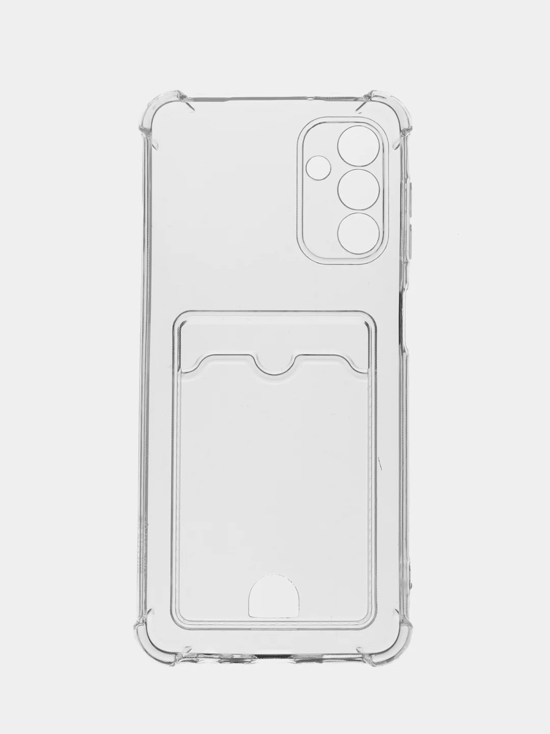 Чехол противоударный на Samsung A04, A04, S S20FE с кармашком для фото и карт, прозрачный