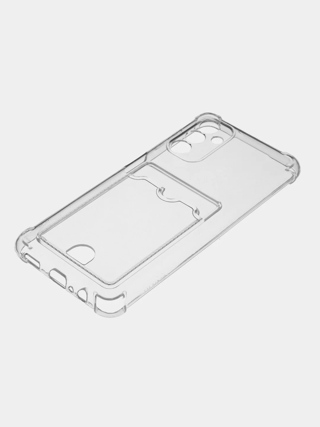 Чехол противоударный на Samsung A04, A04, S S20FE с кармашком для фото и карт, прозрачный