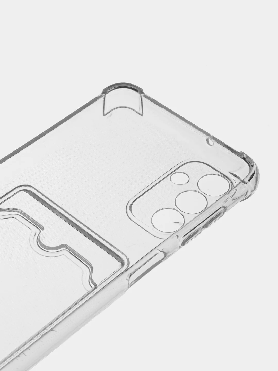 Чехол противоударный на Samsung A04, A04, S S20FE с кармашком для фото и карт, прозрачный