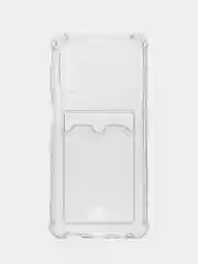 Чехол противоударный на Samsung A04, A04, S S20FE с кармашком для фото и карт, прозрачный